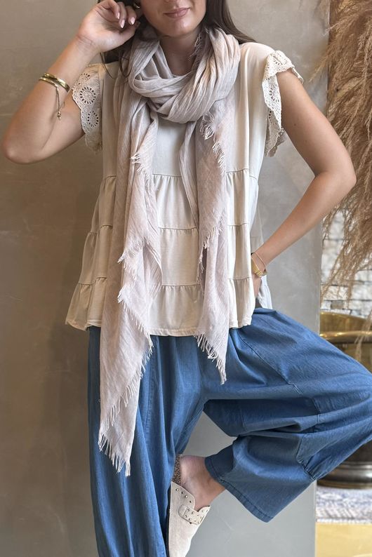 Classic Cotton Smock Tee Stone